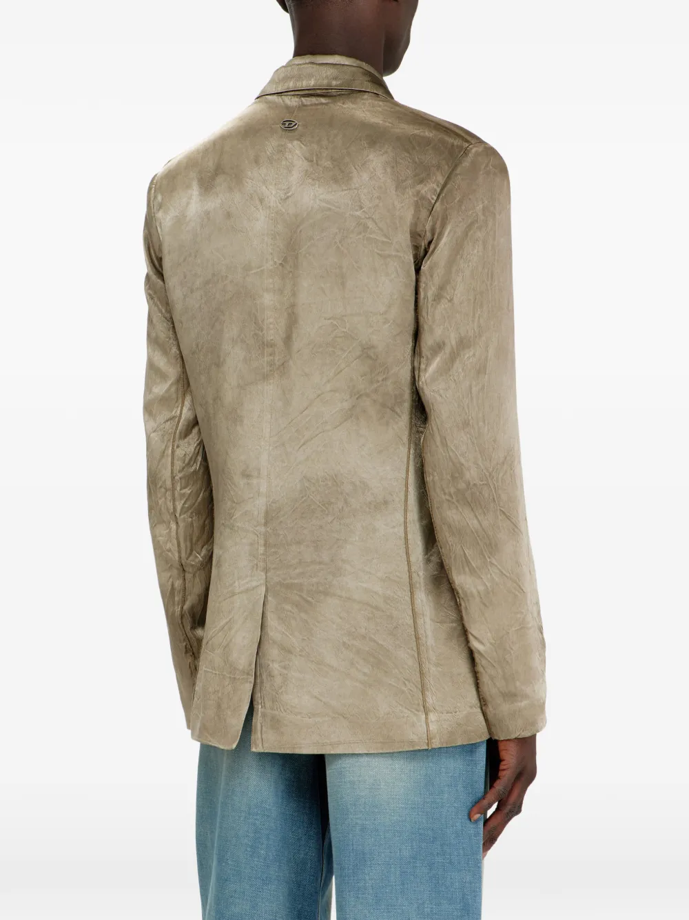 Diesel Blazer van gekreukt satijn Beige