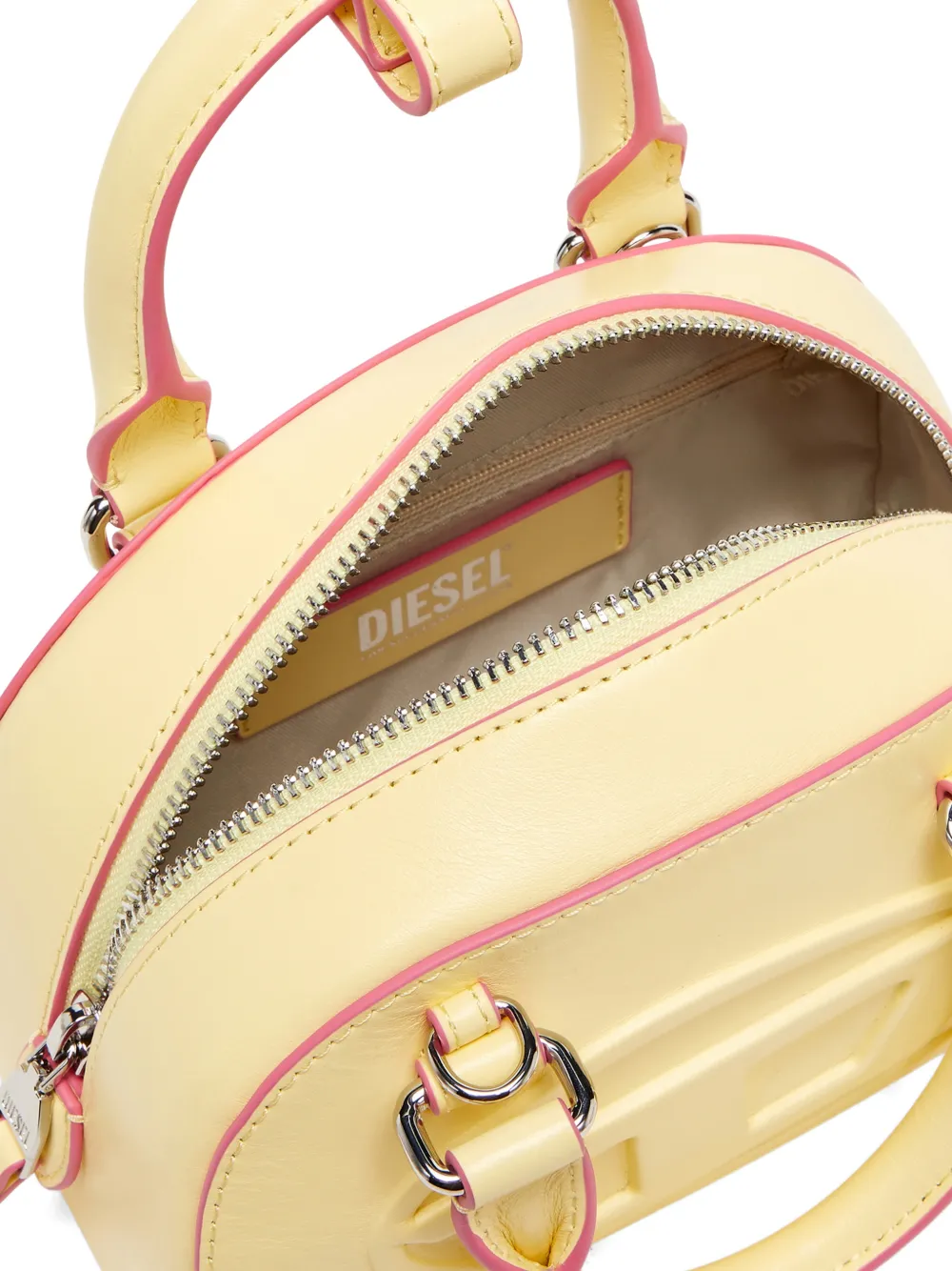 Diesel 1DR Drome kleine leren bowlingtas Geel