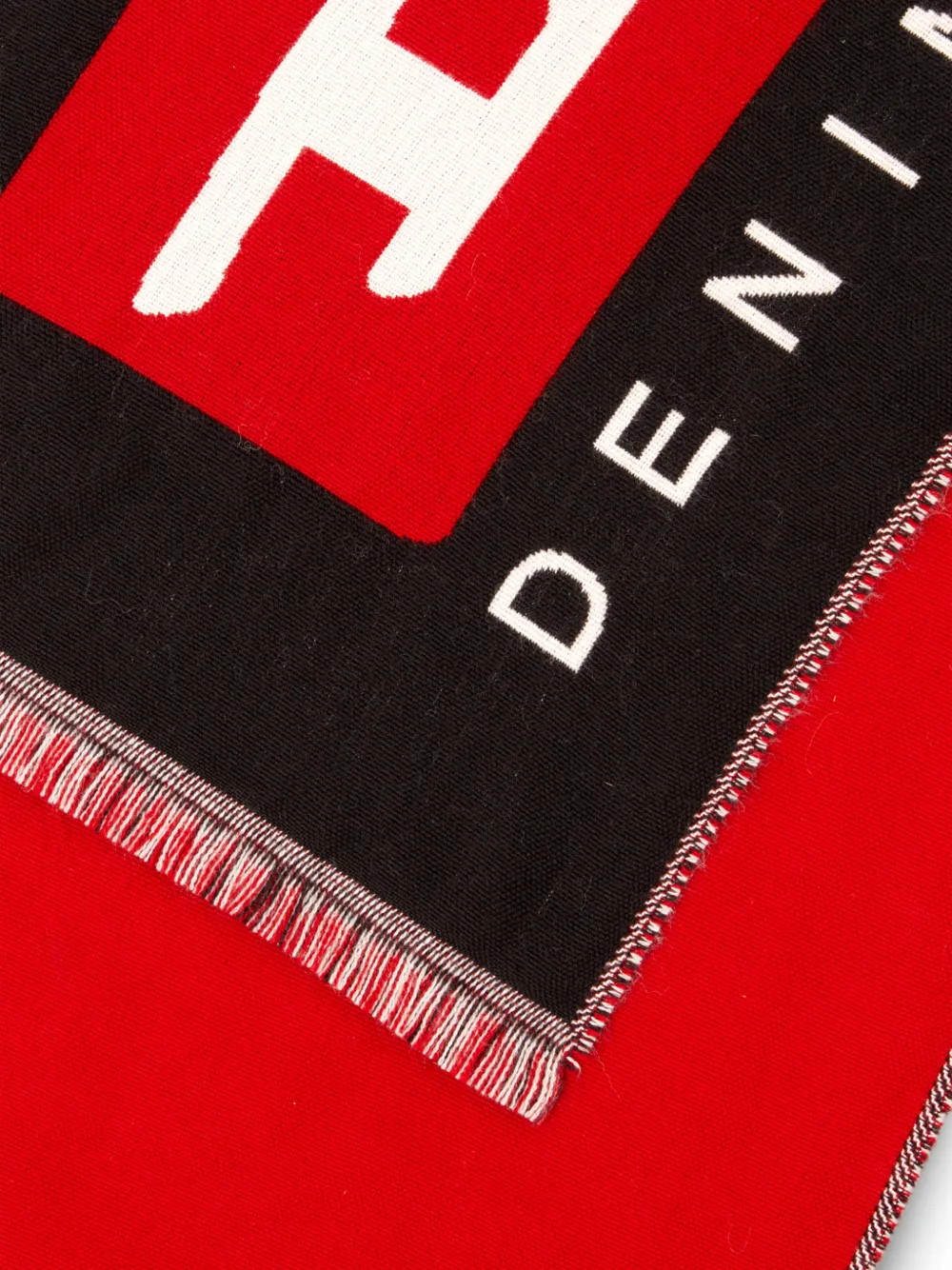 Diesel Biscotto sjaal met logo jacquard Zwart