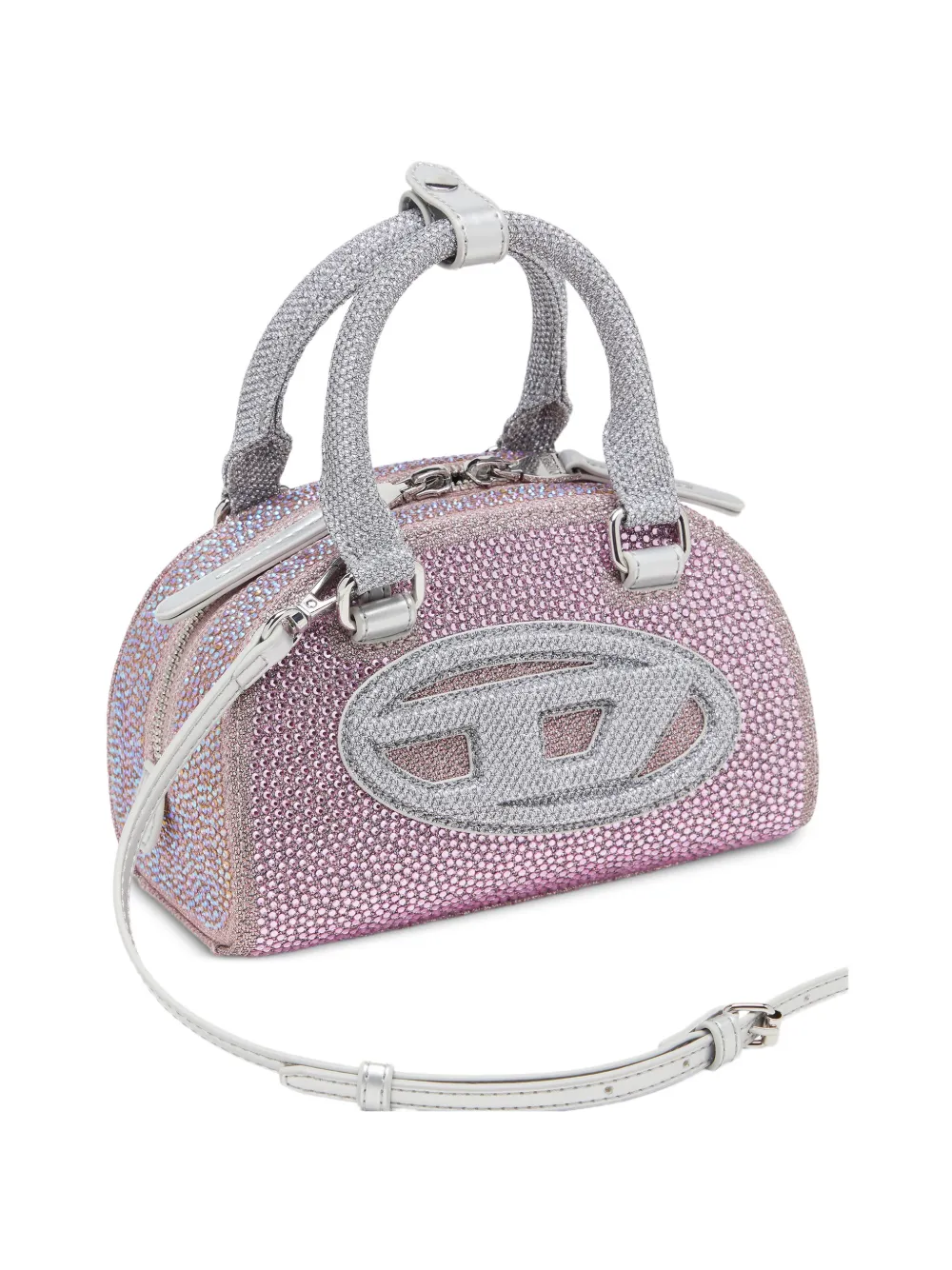 Diesel 1DR Dome mini-shopper verfraaid met stras Roze
