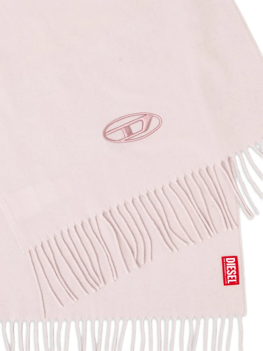 Diesel Sjaal van wolblend met franje Roze