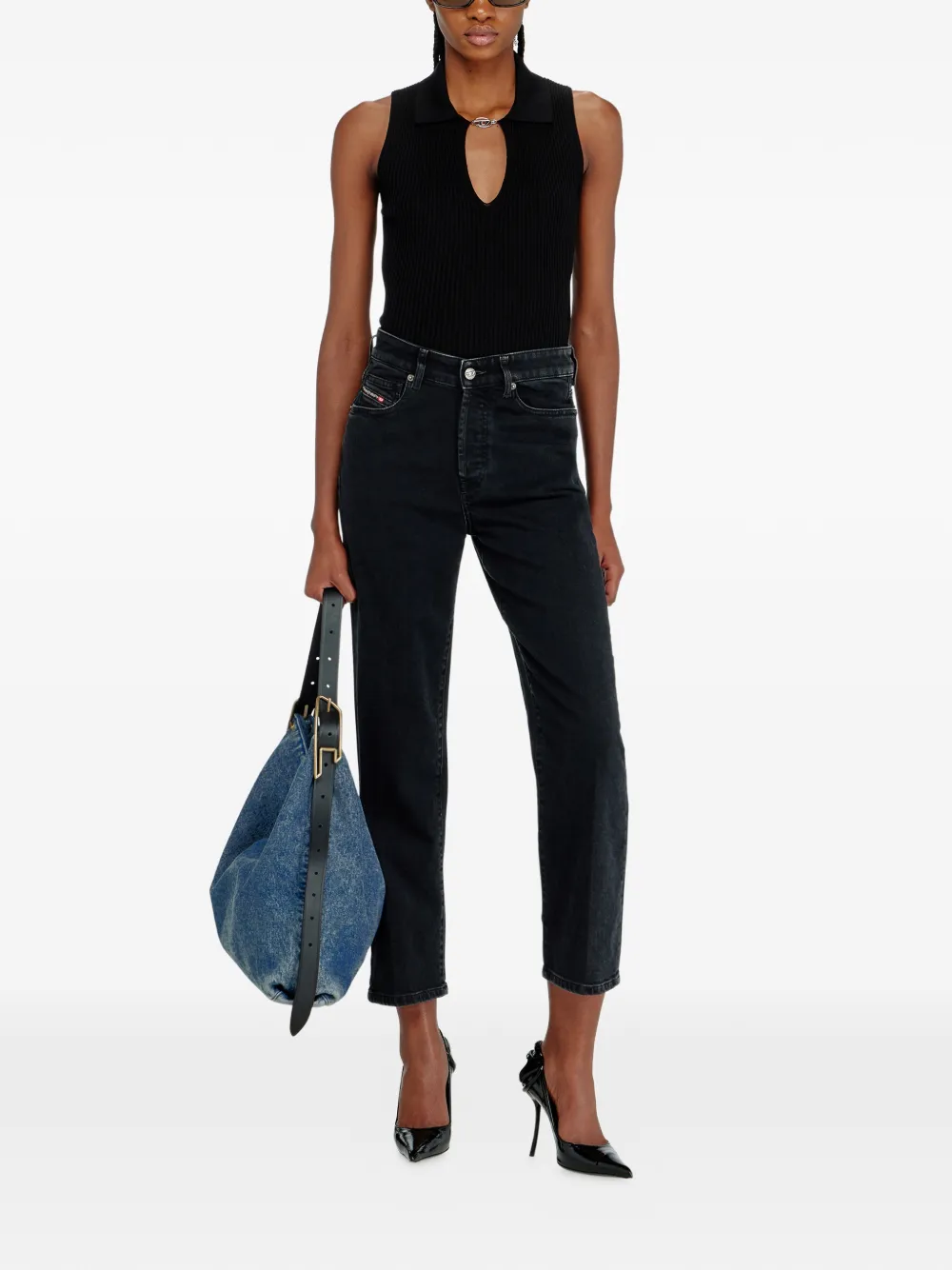Diesel D-Line Hobo denim shopper Blauw