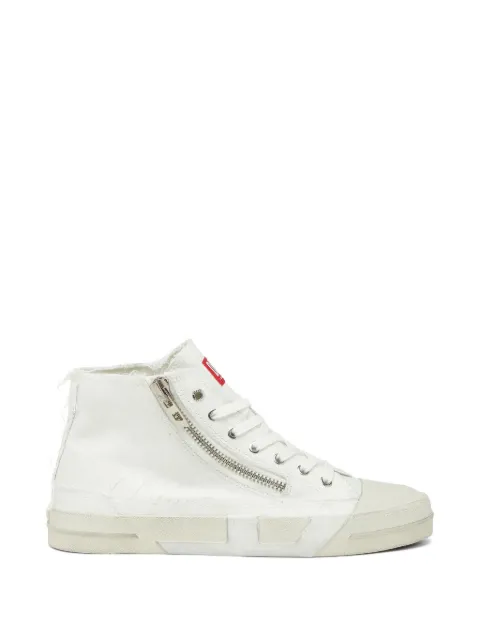 Diesel S-D-Verse frayed-canvas zip-detail sneakers
