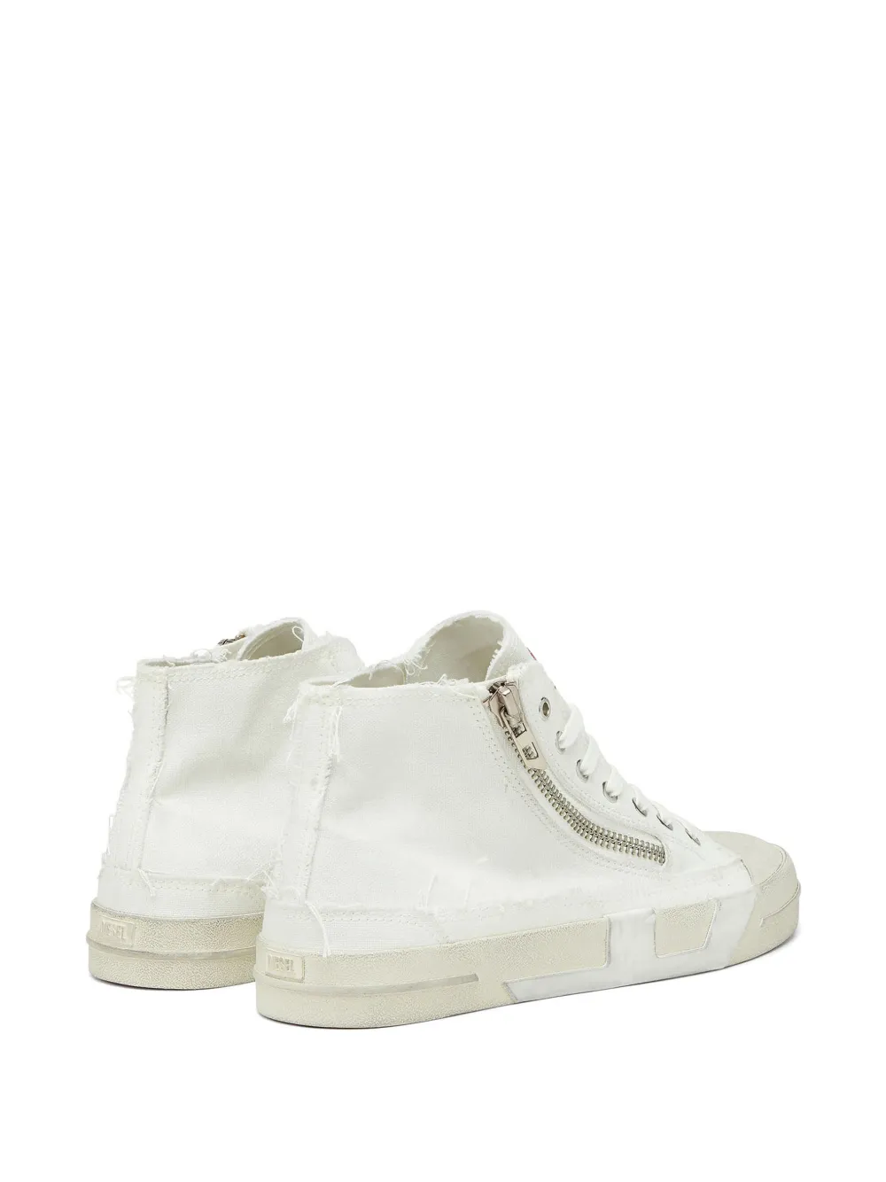 Diesel S-D-Verse sneakers met franje en rits Wit