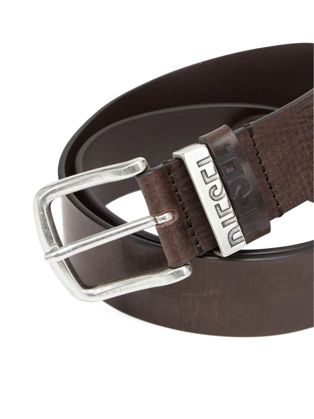 Diesel B-Visible riem met gegraveerd logo Bruin