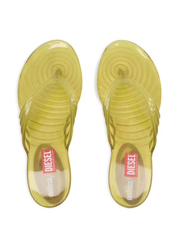 Diesel x Melissa Sculptural flip-flops In Melflex® | Yellow | FARFETCH