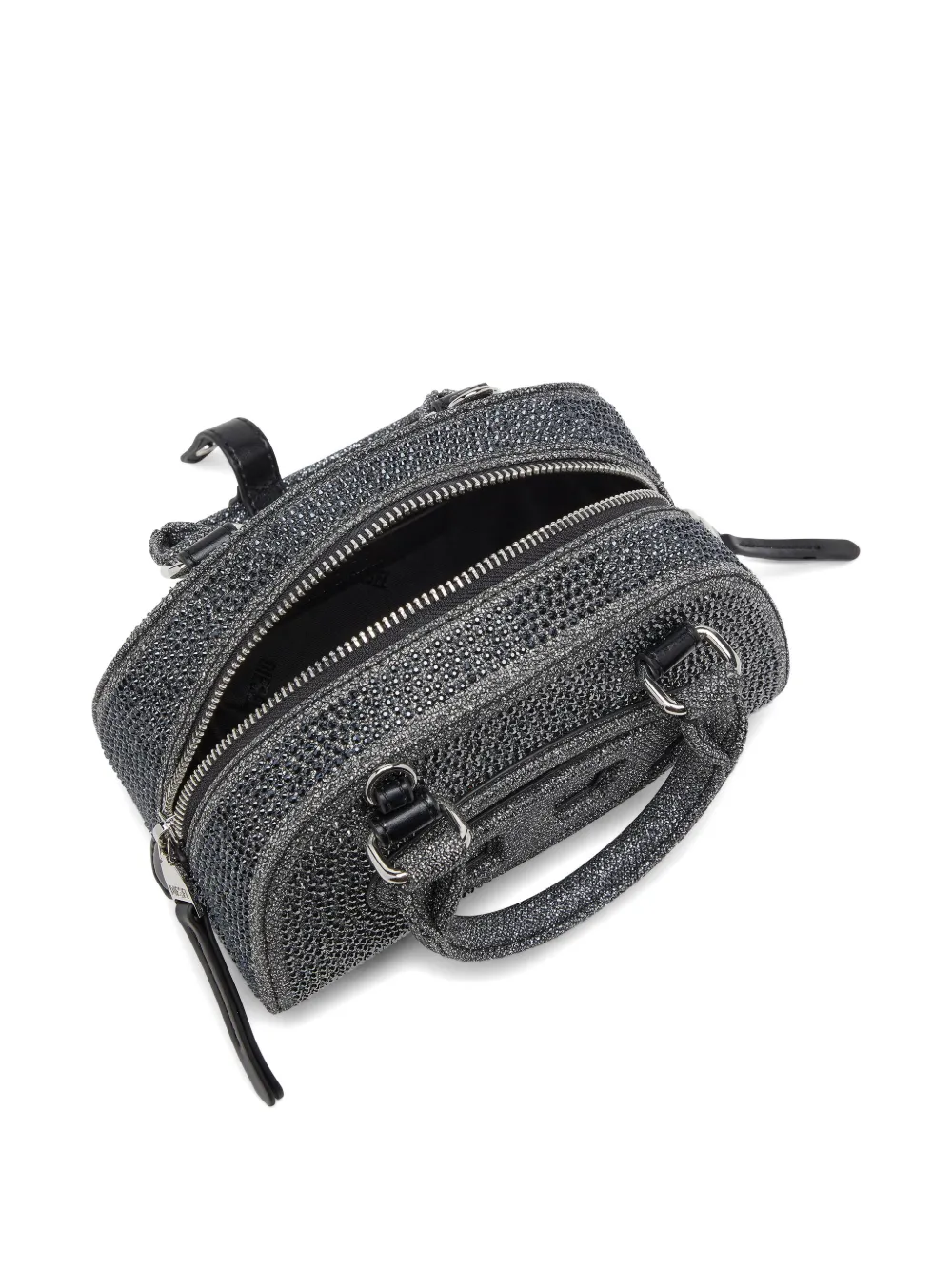 Diesel Kleine 1DR Dome bowlingtas met kristallen Lurex Grijs