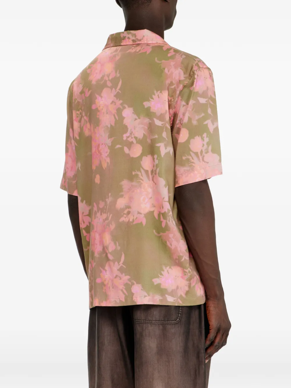Diesel Lyocell overhemd met bloemenprint Bruin