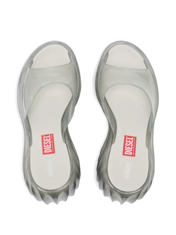 DIESEL×Melissa Diesel x Melissa Platform Mules In Melflex® | White | FARFETCH