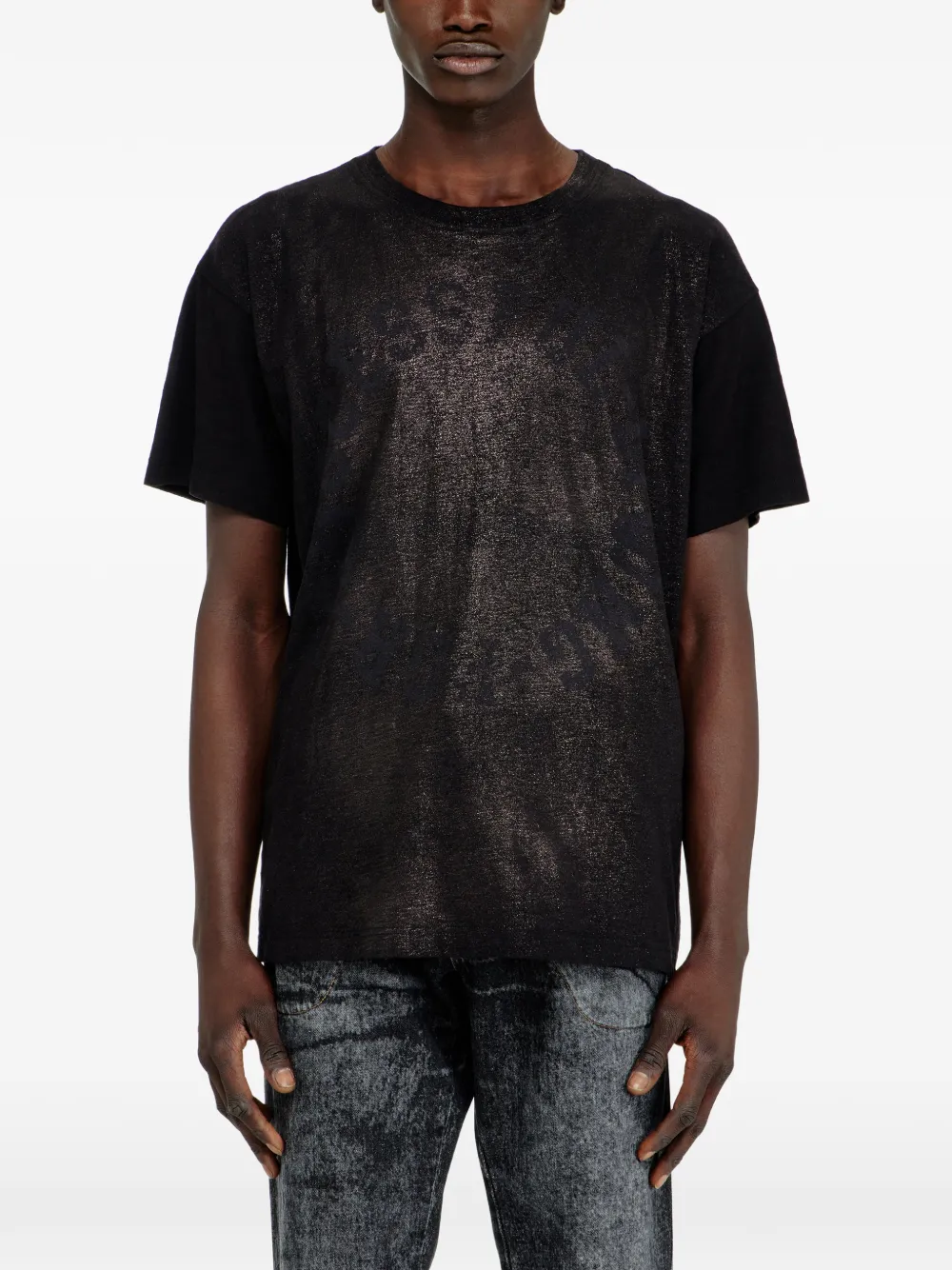 Diesel T-Norm-AA2 T-shirt met print Zwart