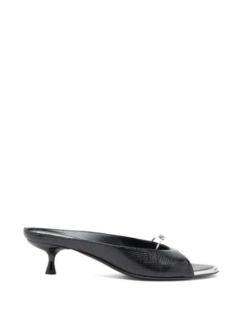 Diesel D-Diam's lizard-effect heeled mules
