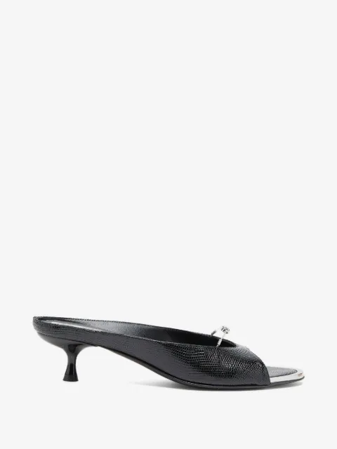 Diesel D-Diam's lizard-effect heeled mules