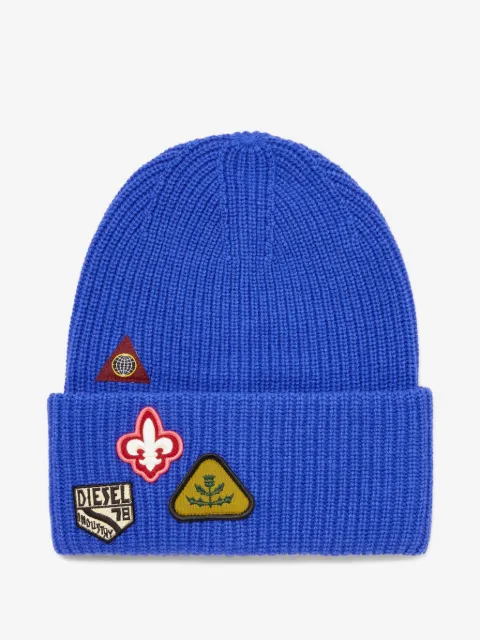 Diesel K-Phat patch-detail ribbed-knit beanie hat