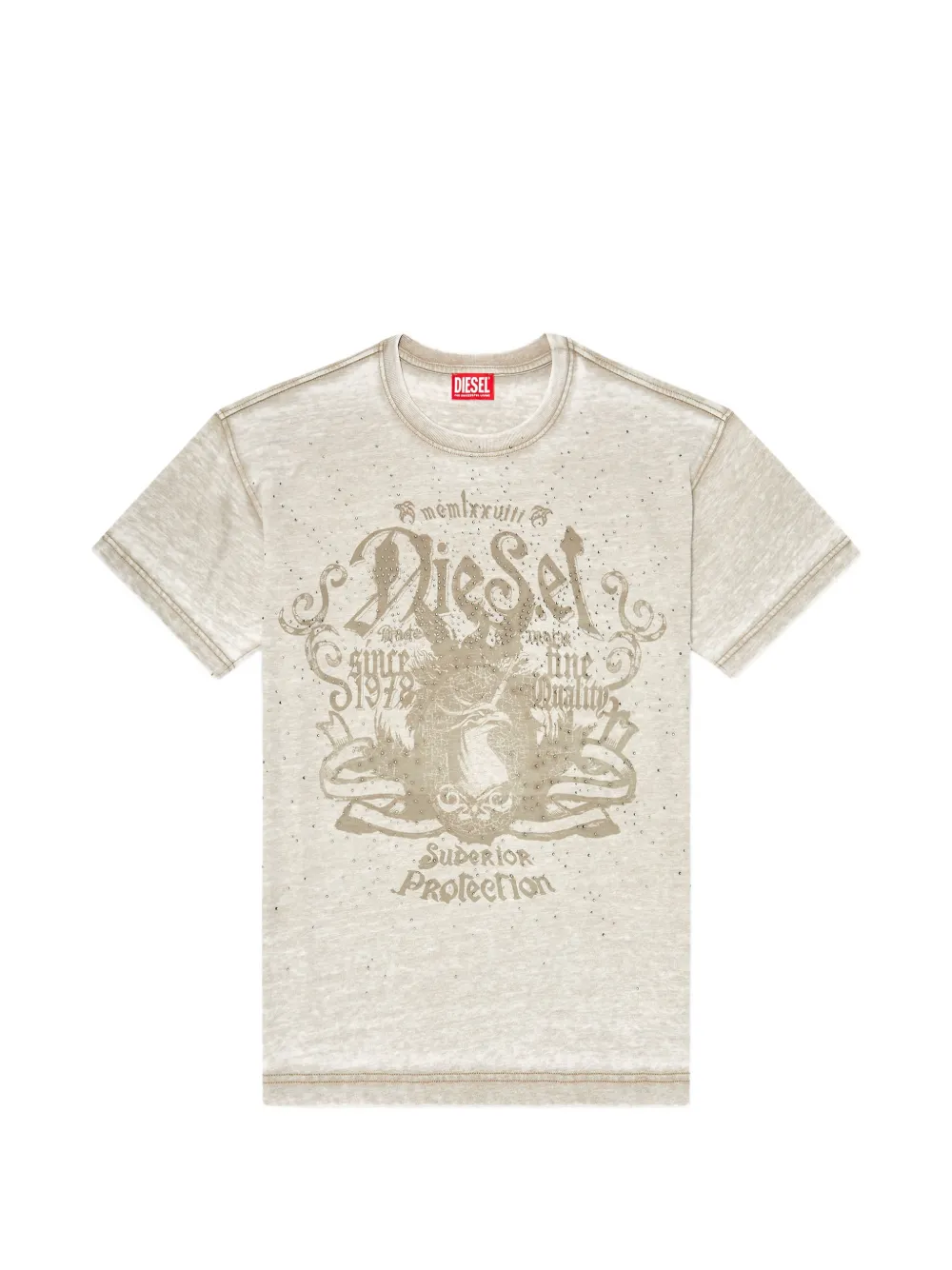 Diesel T-Norm-AA8 embellished T-shirt - Toni neutri