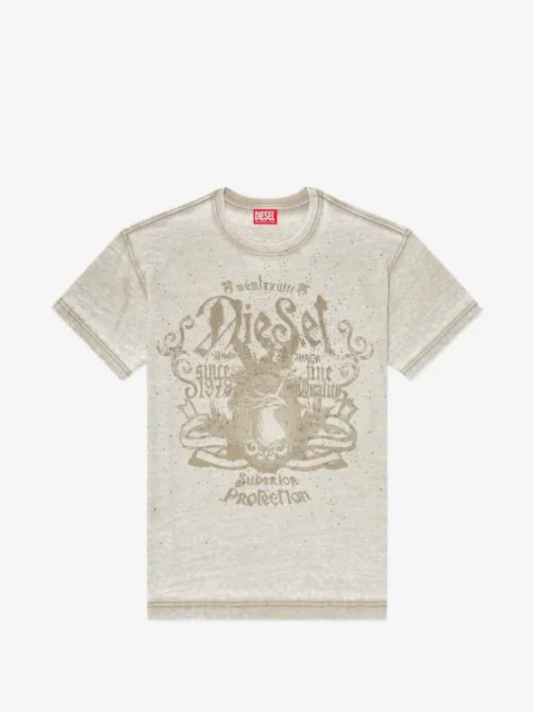 Diesel jersey T-shirt with burnout wash and studs