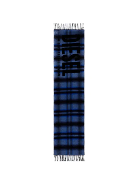 Diesel S-Check jacquard logo-lettering scarf