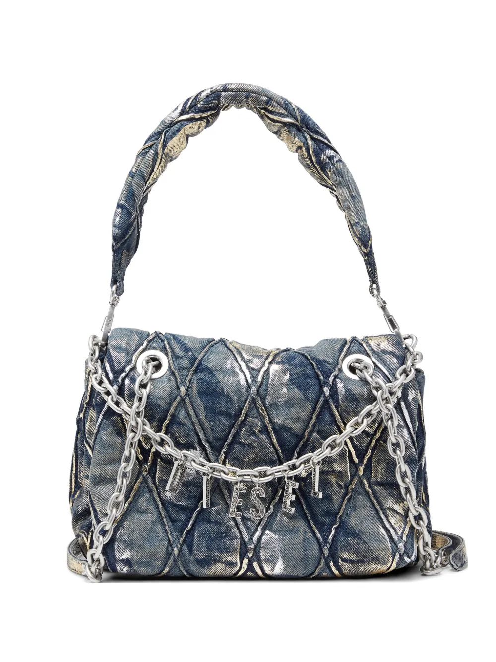 Diesel Borsa a spalla Charm D trapuntata - Blu