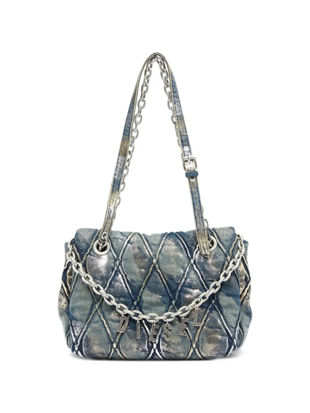 Diesel Borsa a spalla Charm D trapuntata - Blu