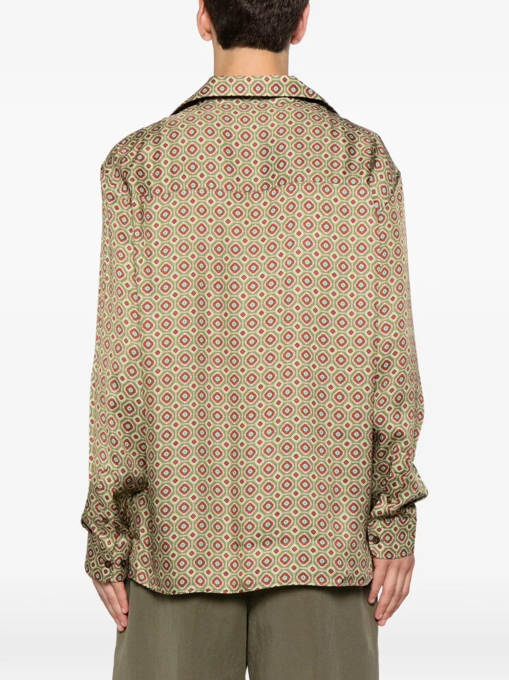 Drôle De Monsieur Overhemd met geometrisch patroon Groen
