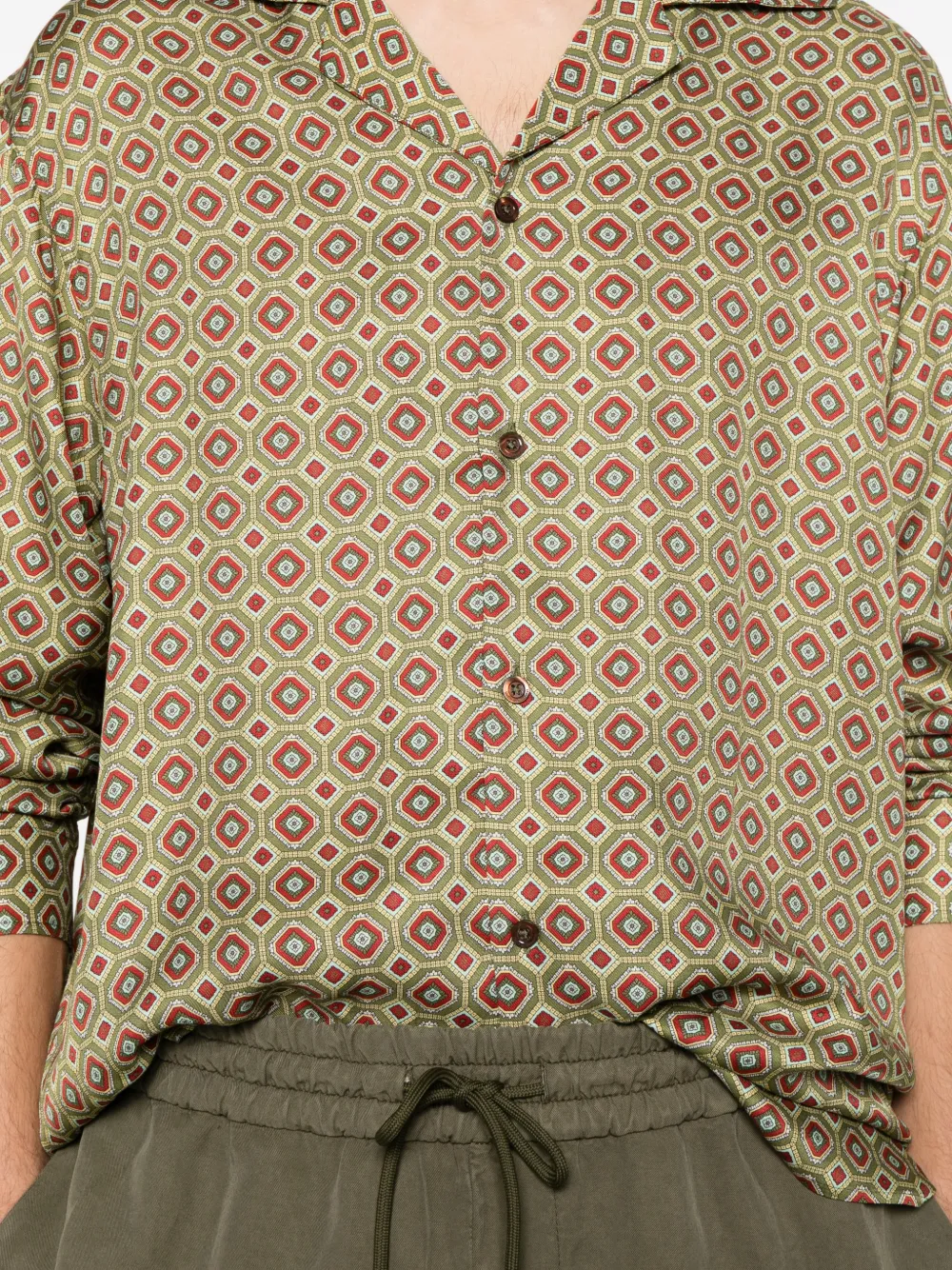 Drôle De Monsieur Overhemd met geometrisch patroon Groen