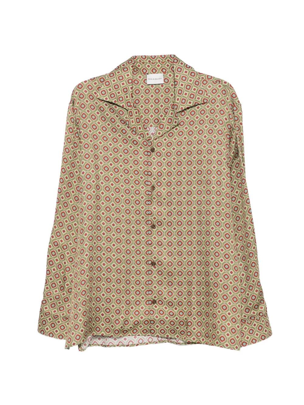 Drôle De Monsieur geometric-pattern shirt - Verde