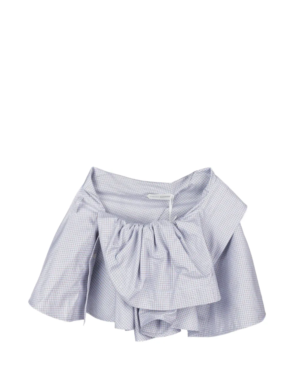 August Barron Checked Ruffled Mini Skirt In Gray