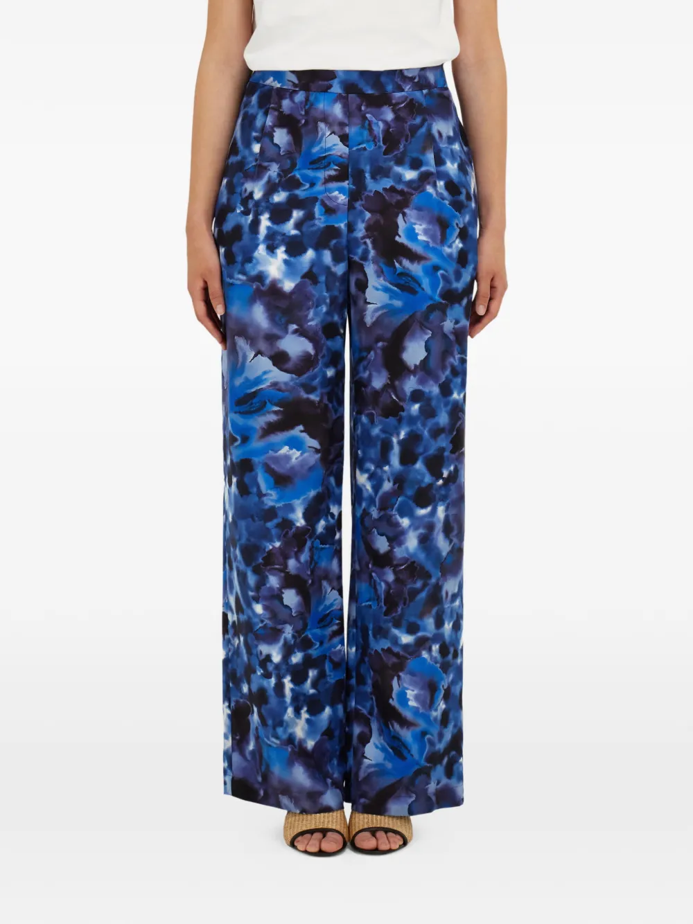 Ferragamo Zijden broek Blauw
