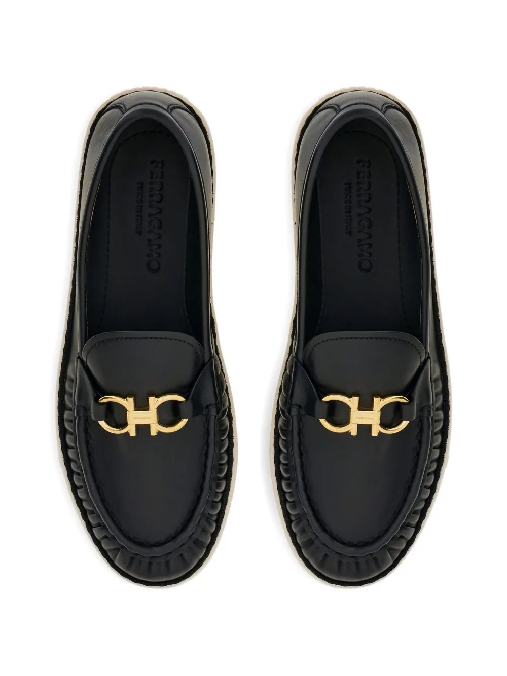Ferragamo Gancini loafers Zwart