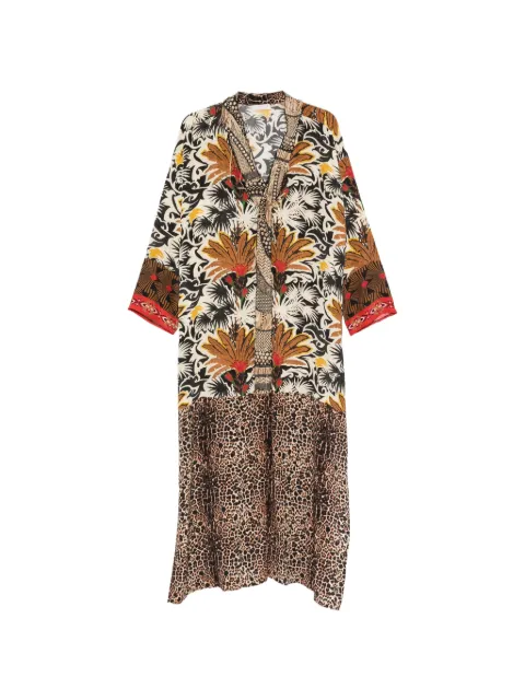Anjuna Chiara split-neck midi dress