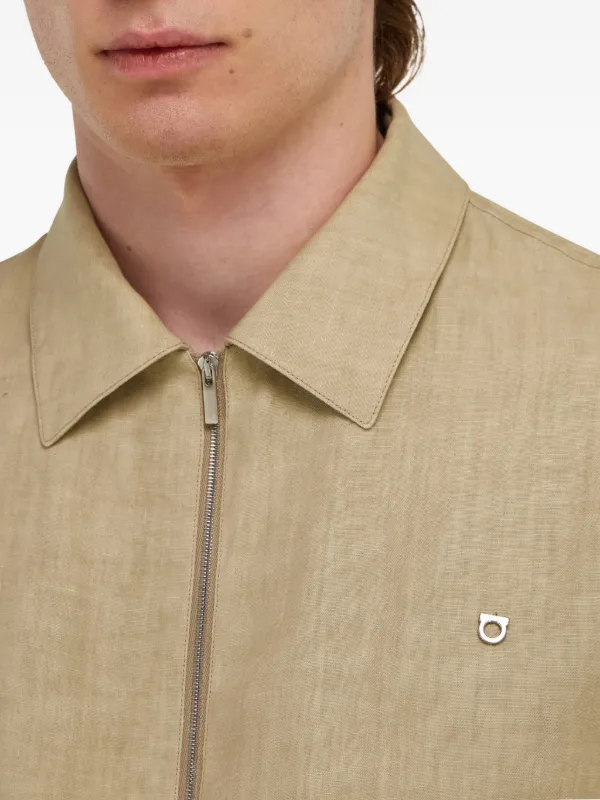 【美品】Salvatore Ferragamo コットンジャケット48ベージュ系 Ferragamo Linen Blouson | Neutrals | FARFETCH