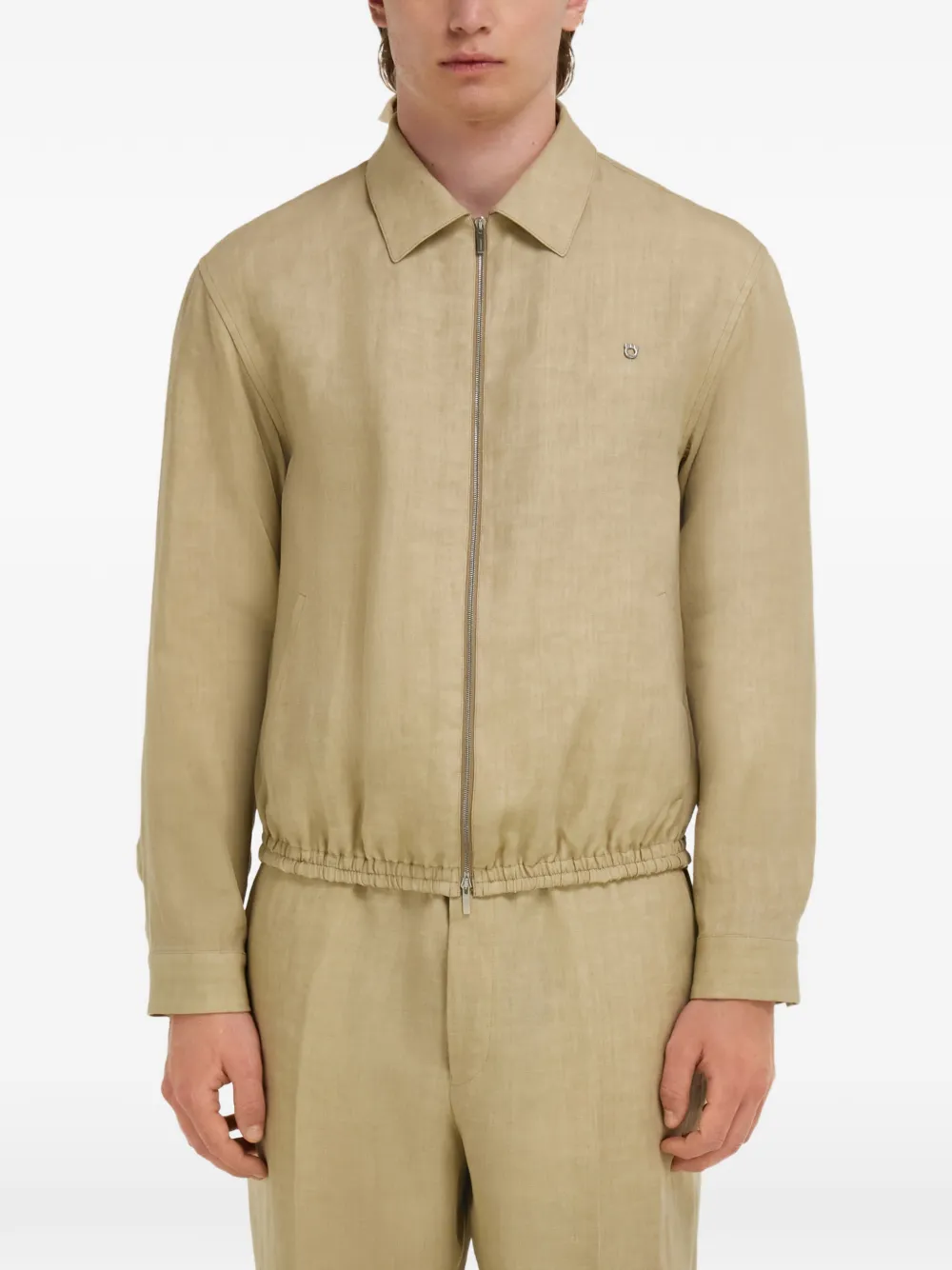 Ferragamo Linnen bomberjack Beige