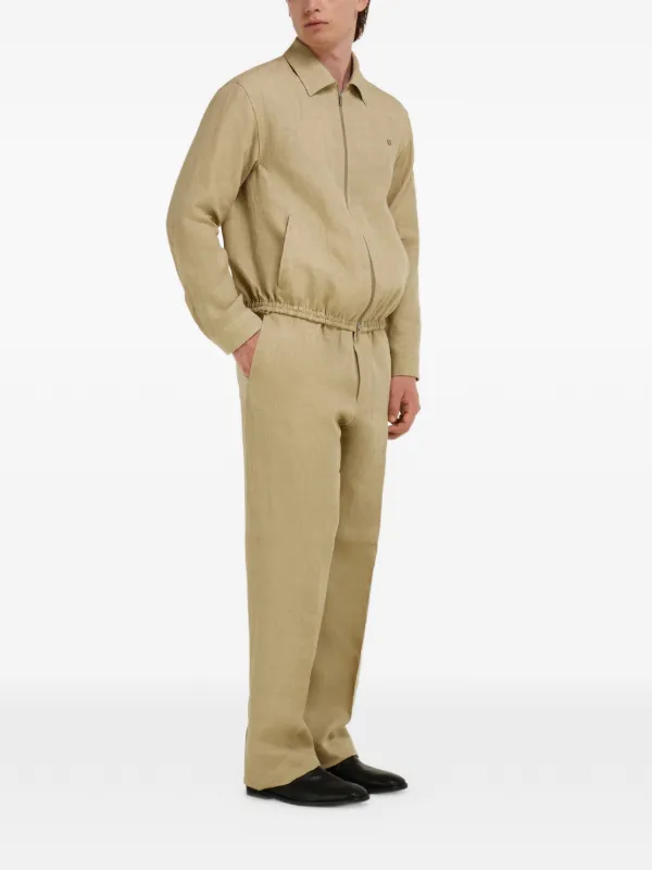 【美品】Salvatore Ferragamo コットンジャケット48ベージュ系 Ferragamo Linen Blouson | Neutrals | FARFETCH