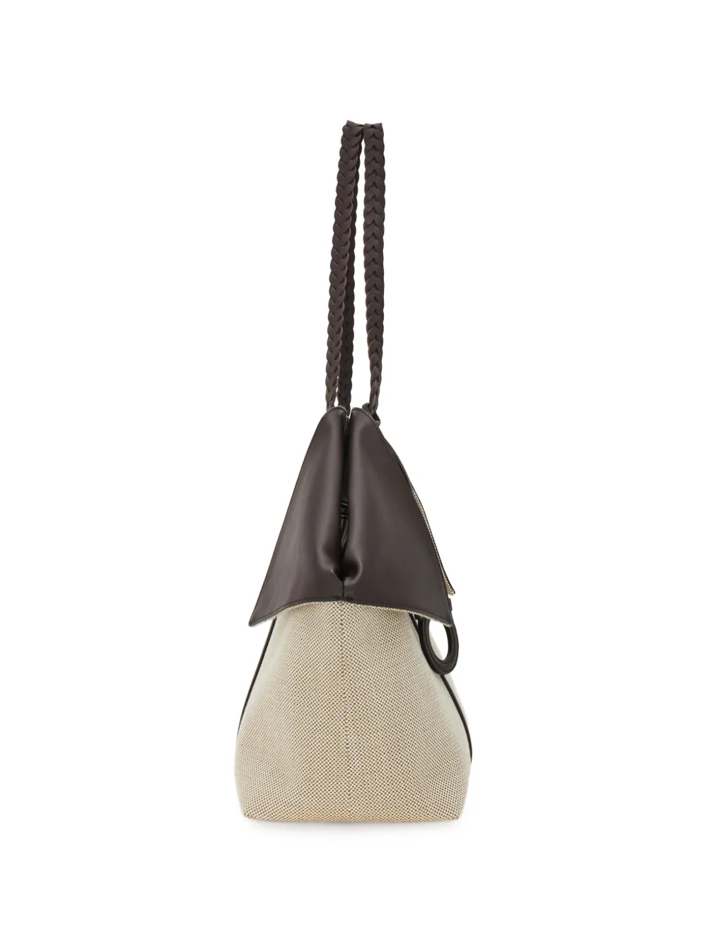 Ferragamo Grote Lauren shopper met gevlochten handvat Beige