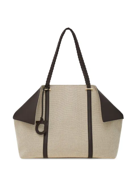 Ferragamo tote grande con asa trenzada