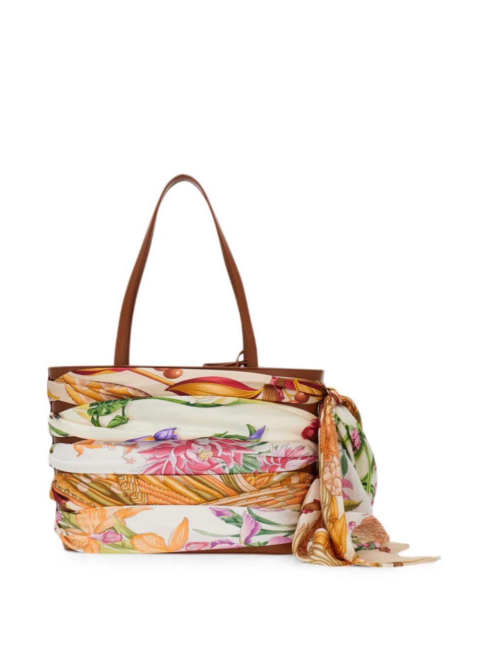 Ferragamo Shopper met sjaaldetail Beige