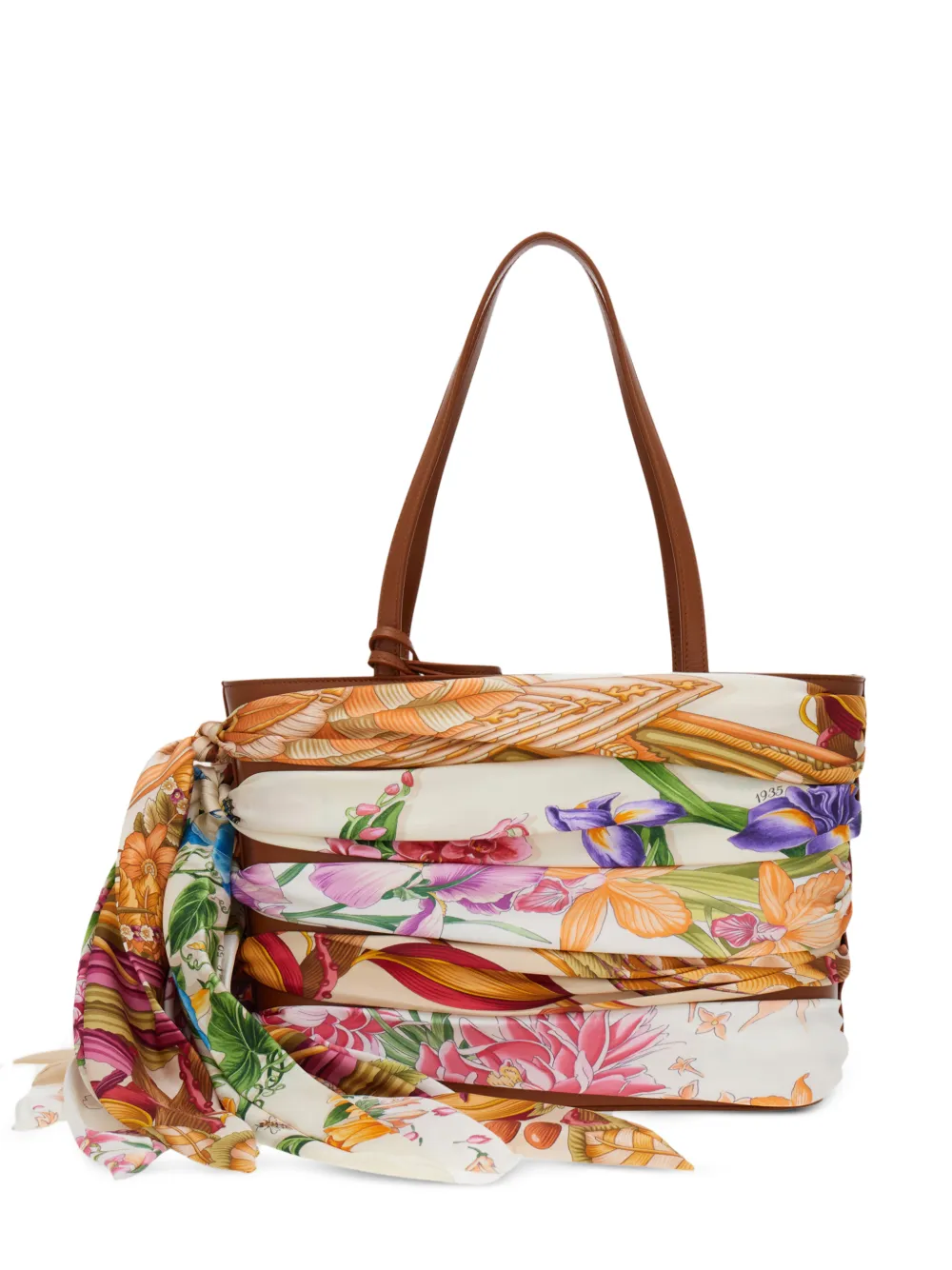 Ferragamo scarf-detail tote bag - Neutrals