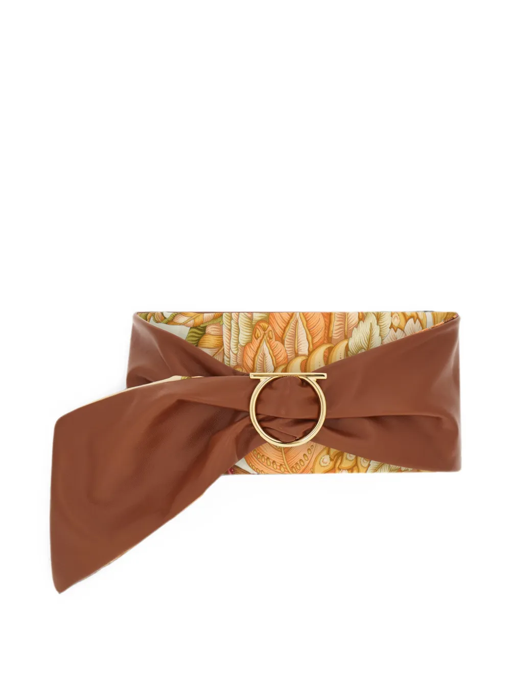Ferragamo adjustable sash belt - Braun