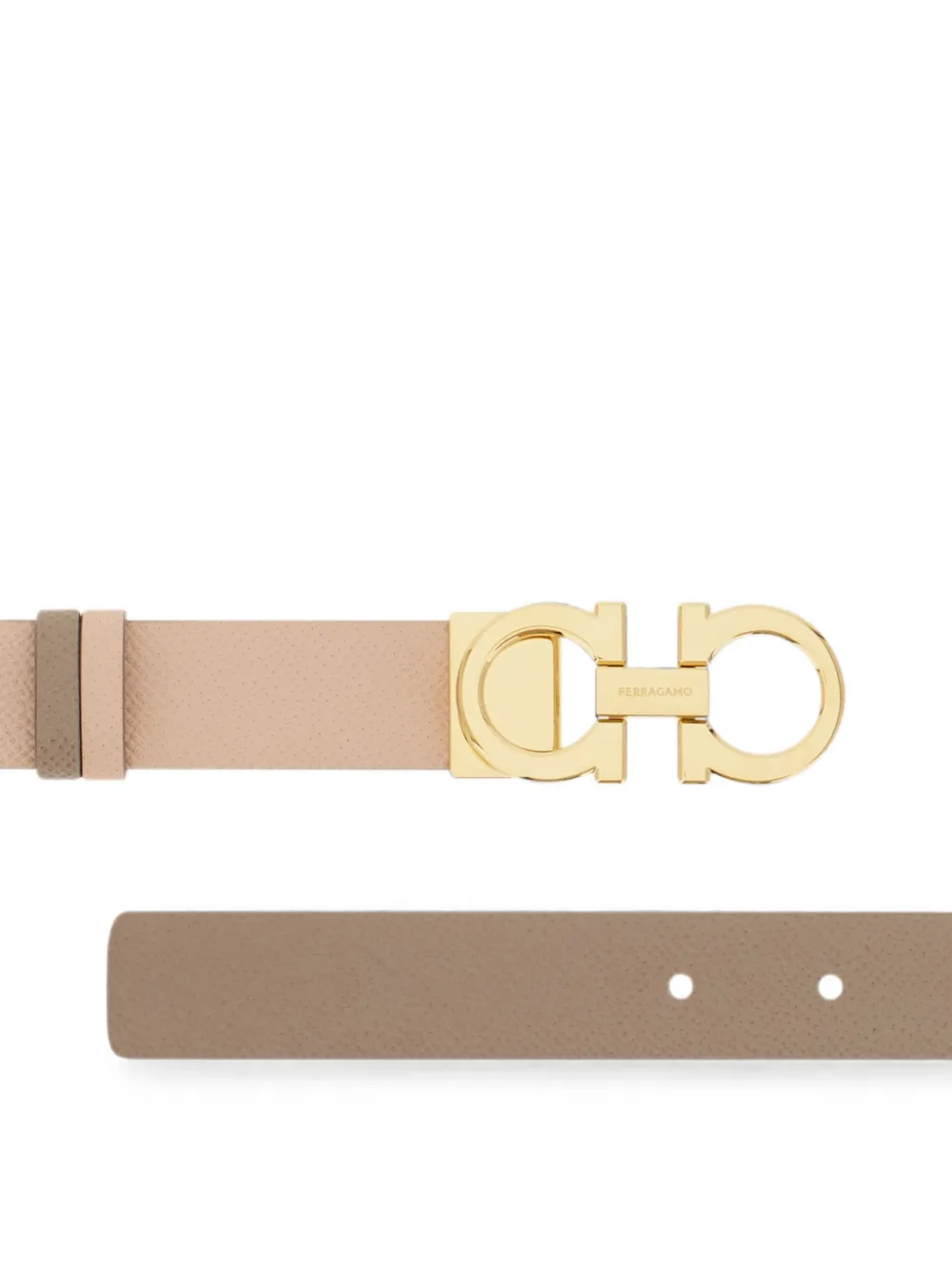 Ferragamo Gancini omkeerbare riem Beige