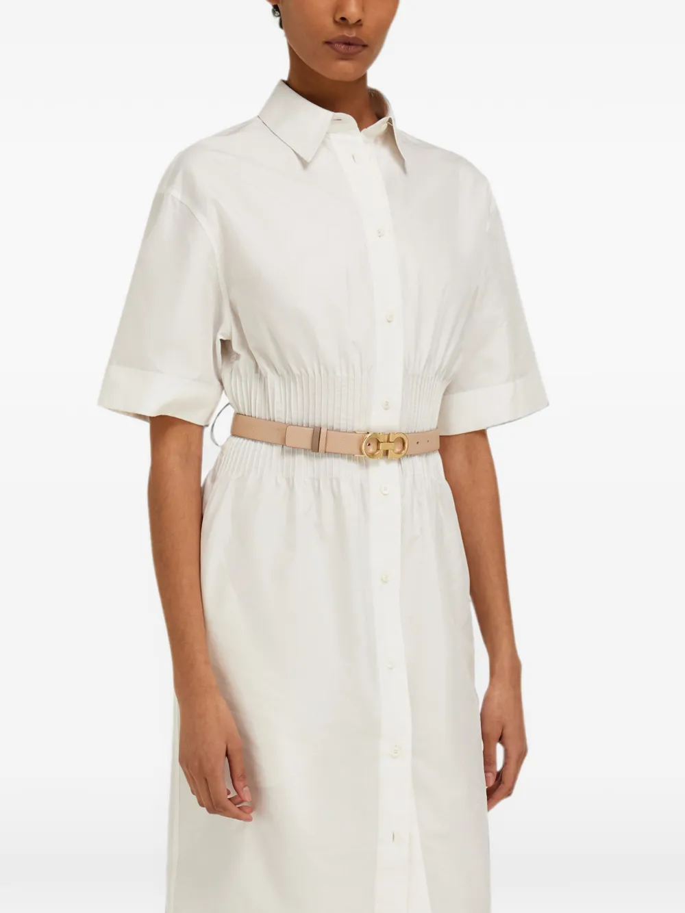 Ferragamo Gancini omkeerbare riem Beige