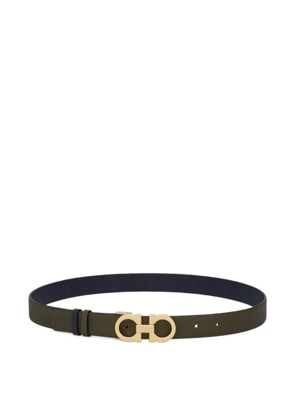 Ferragamo Gancini Reversible and Adjustable Belt in Green
