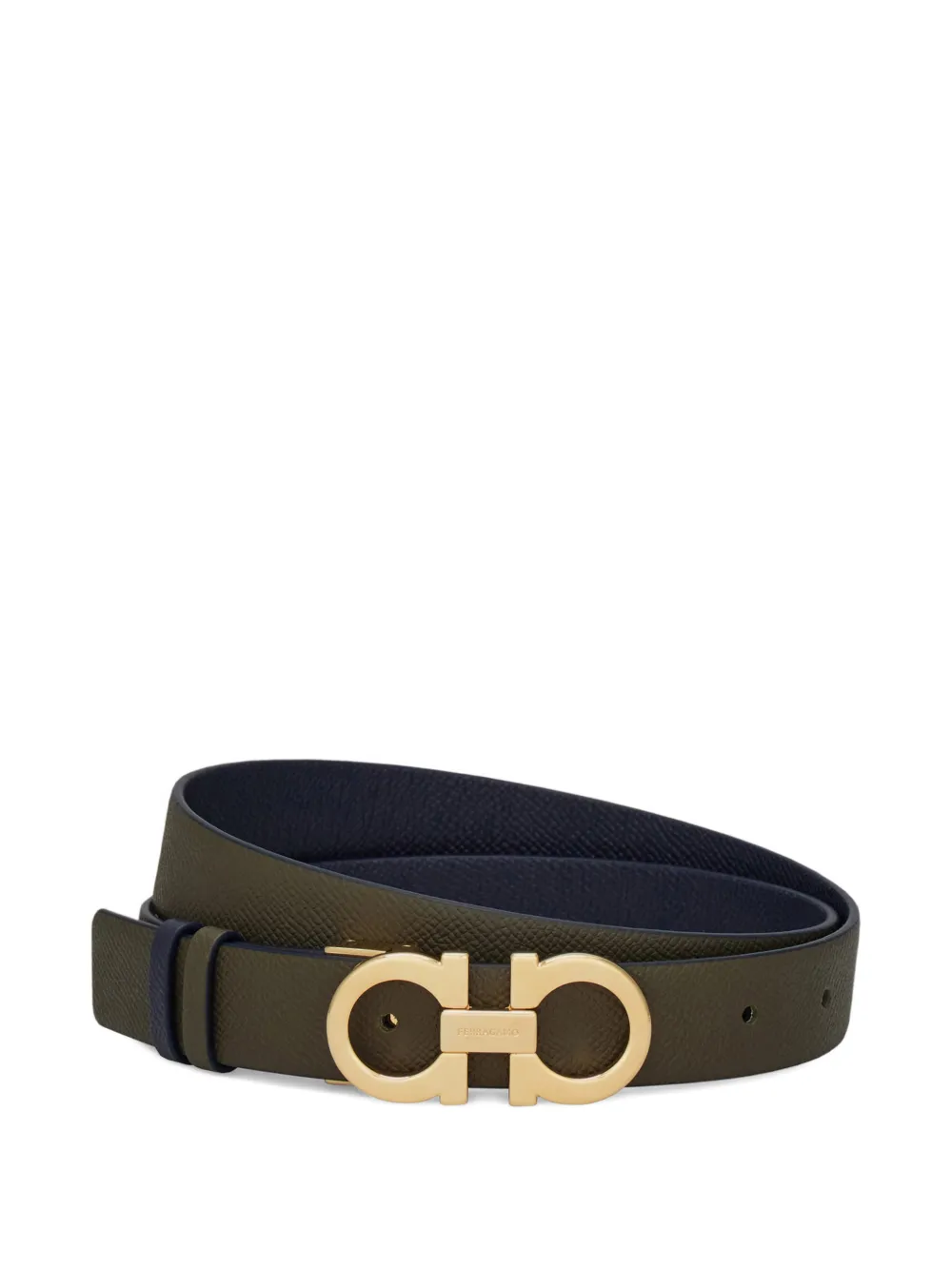  Ferragamo Cinturón Gancini Reversible - Verde 