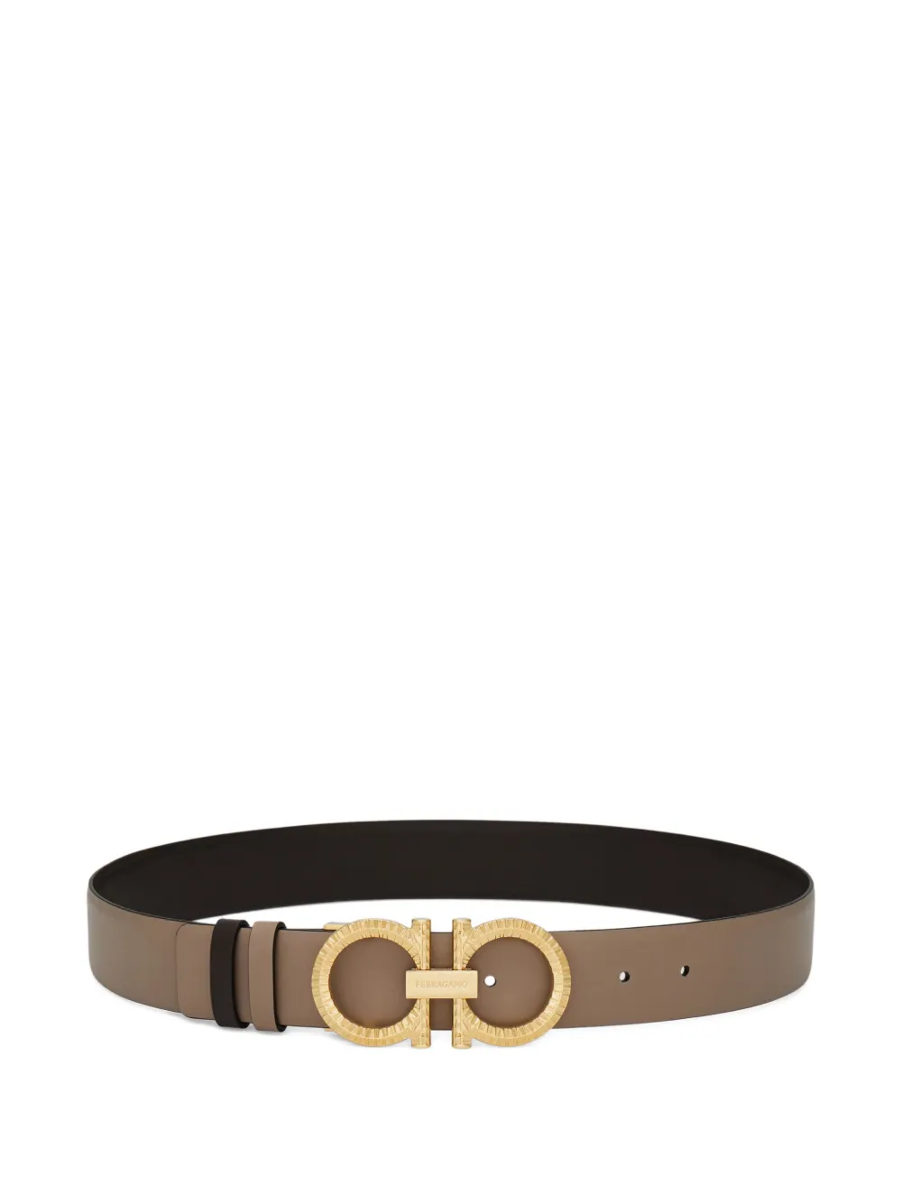 Ferragamo Verstelbare omkeerbare Gancini riem Bruin