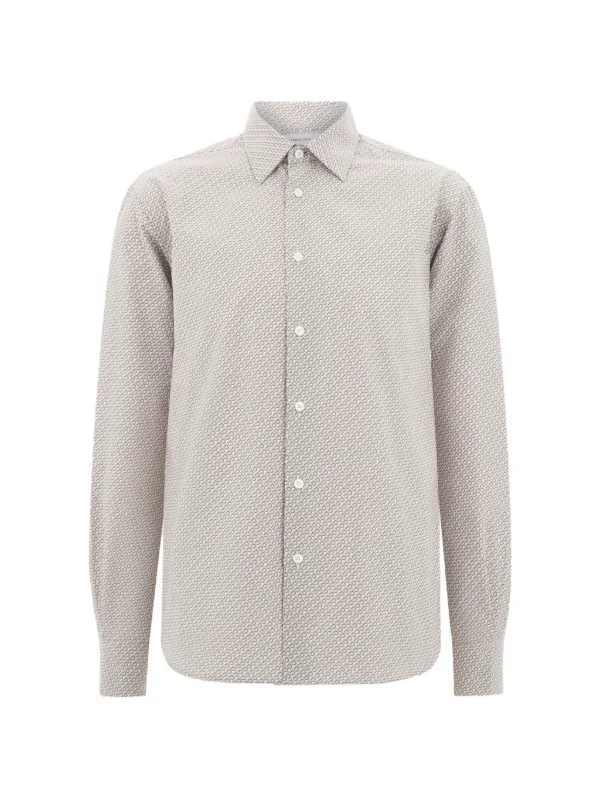 Ferragamo Micro-patterned Shirt in Neutrals