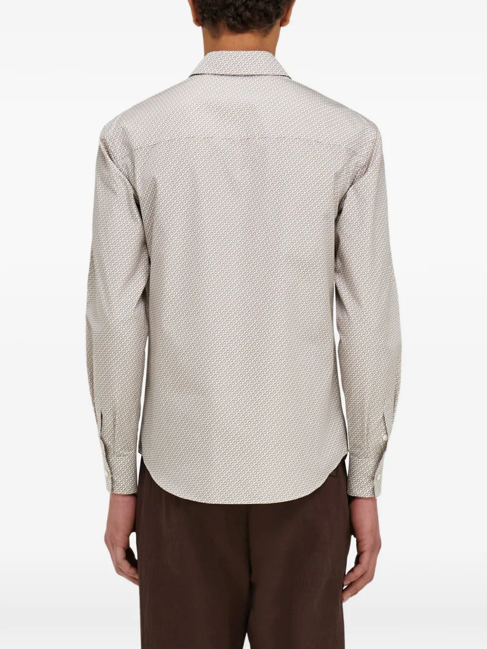 Ferragamo Overhemd met micro patroon Beige