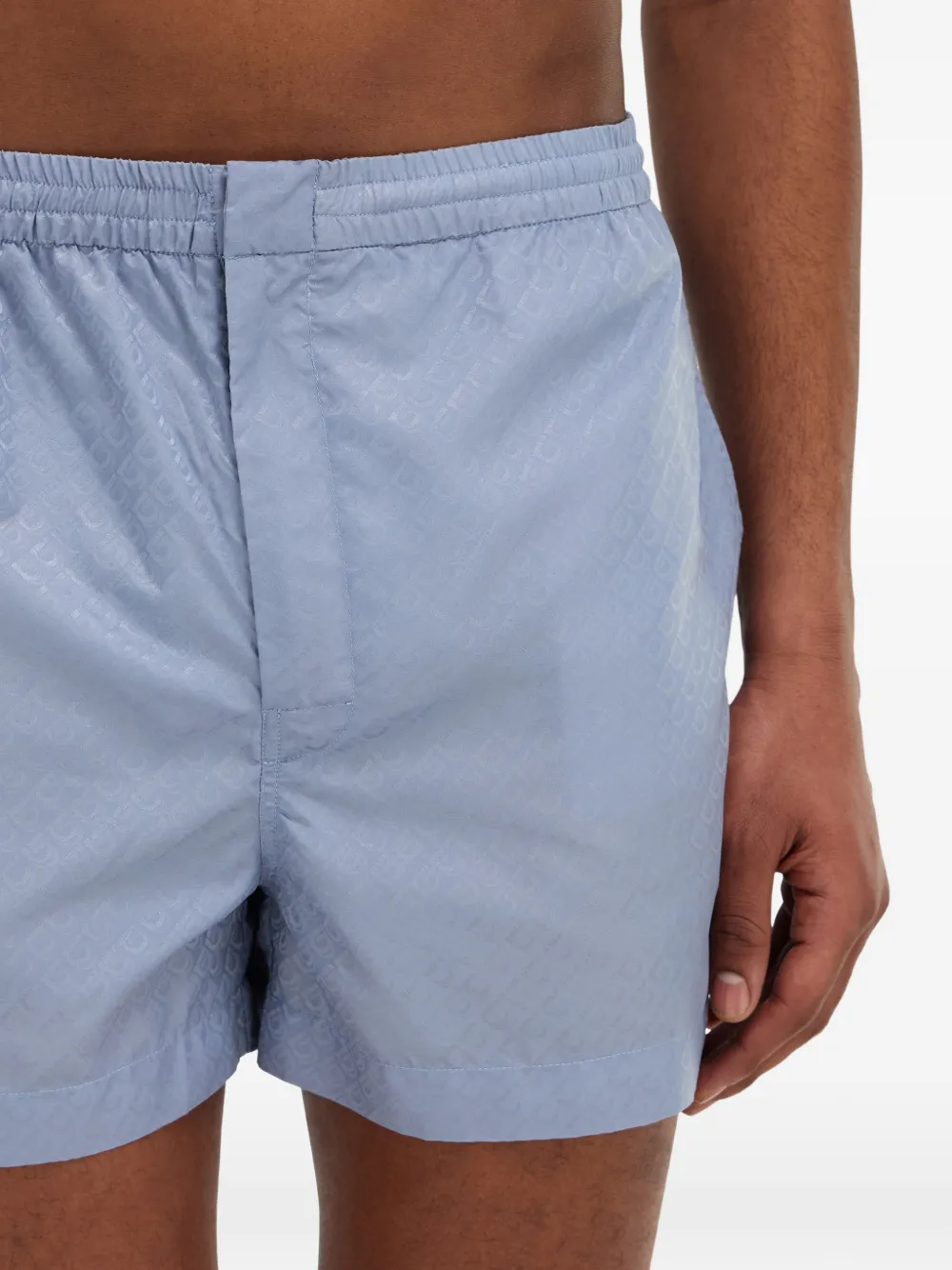 Ferragamo Gancini zwembroek met jacquard Blauw