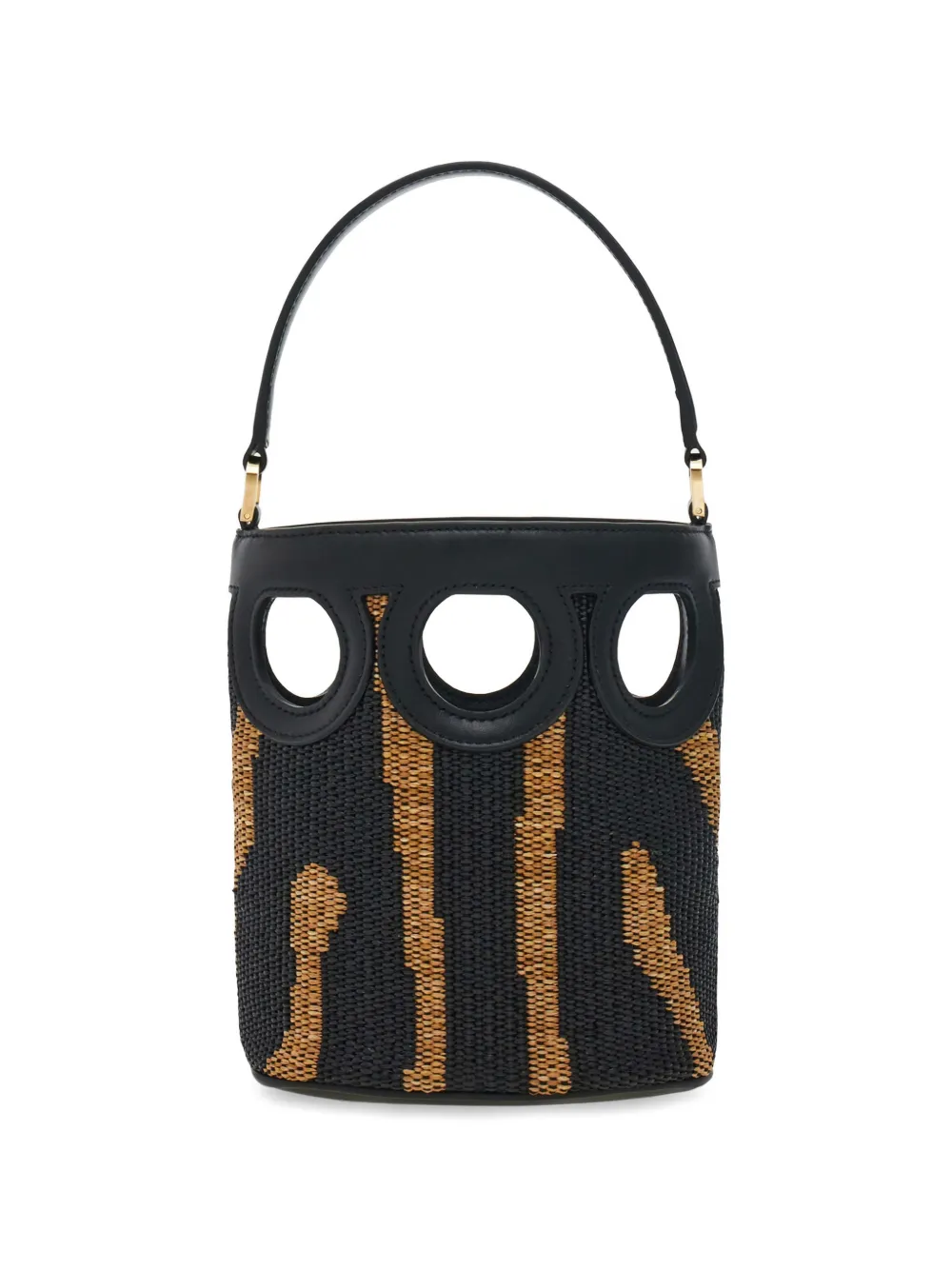 Ferragamo Gancini Outline bucket-tas (XS) Zwart