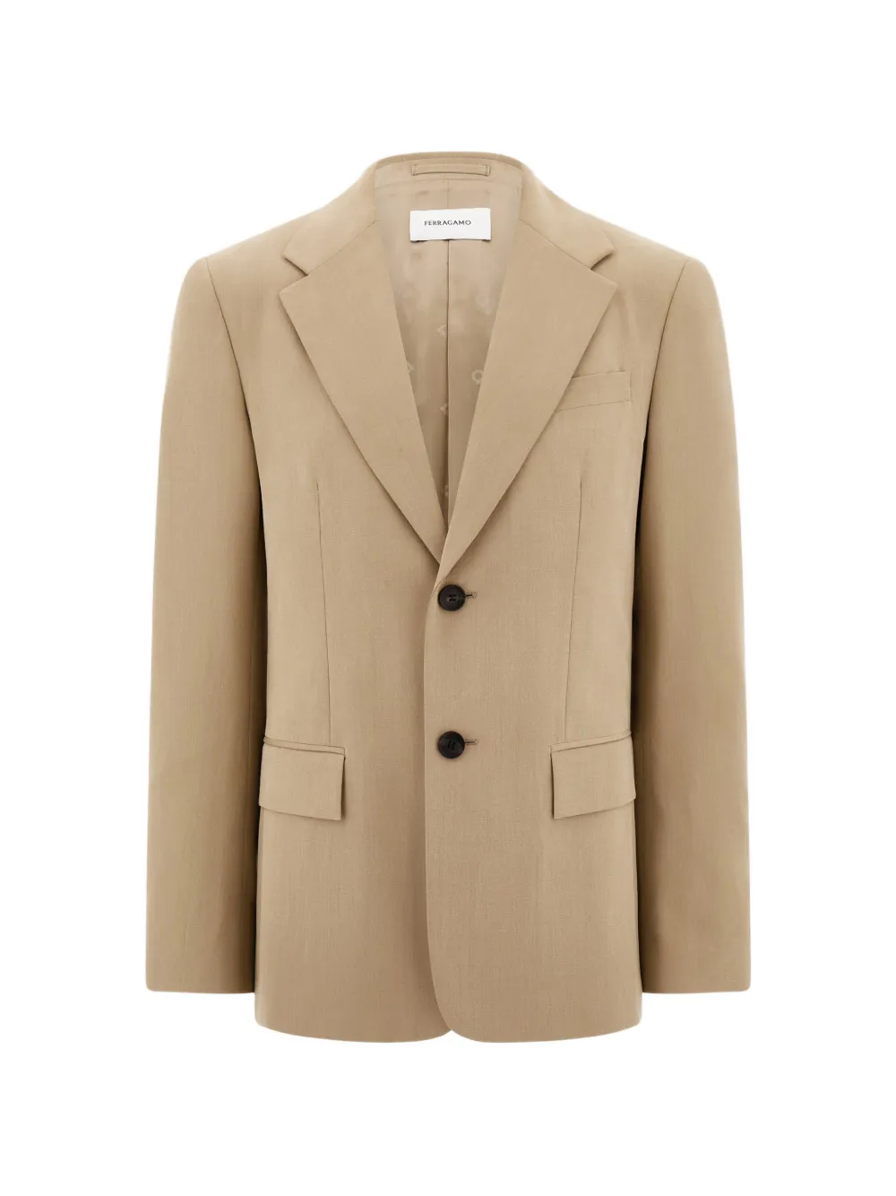 Ferragamo single-breasted flannel blazer - Toni neutri
