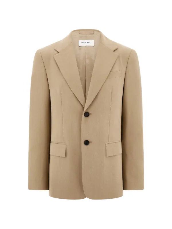 【美品】Salvatore Ferragamo コットンジャケット48ベージュ系 Ferragamo シングルジャケット | ニュートラル | FARFETCH JP