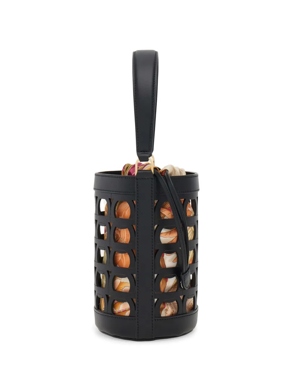 Ferragamo Gancini bucket-tas (XS) Zwart