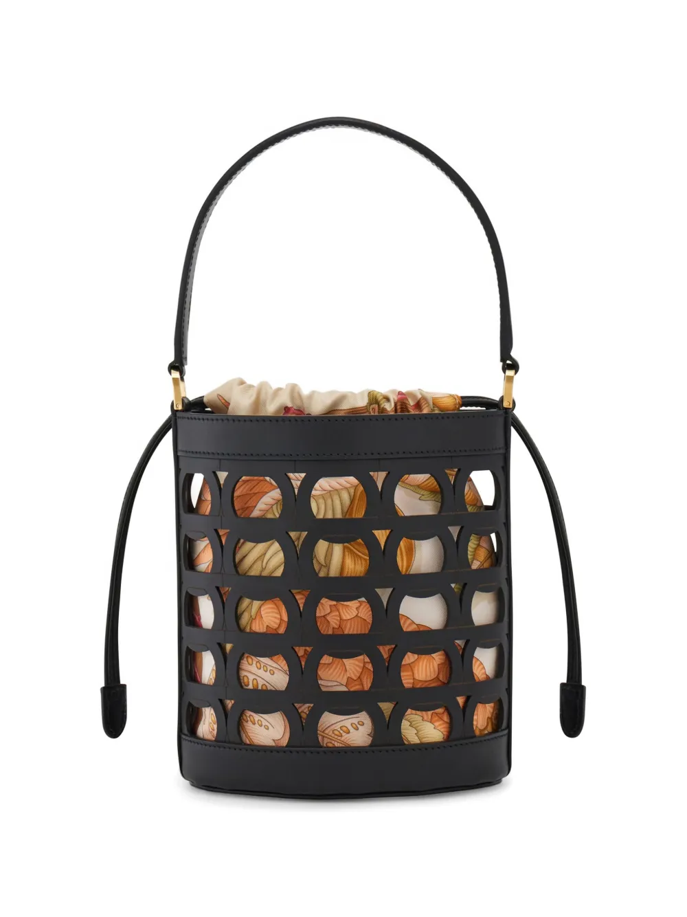 Ferragamo Gancini bucket-tas (XS) Zwart